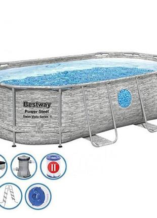 Каркасний басейн bestway power steel swim vista 427х250х100 см, 7250 л