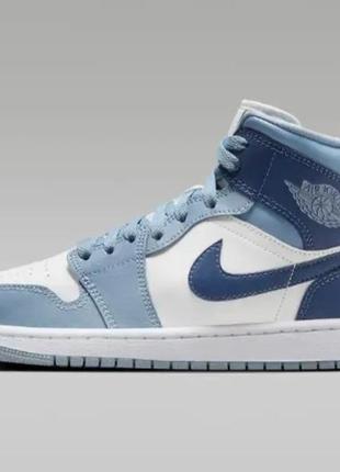 Кросівки жіночі jordan 1 mid shoes 'diffused blue' оригінал1 фото