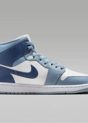 Кросівки жіночі jordan 1 mid shoes 'diffused blue' оригінал4 фото