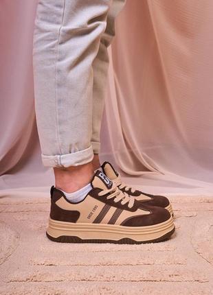 Sneakers 1995 beige brown1 фото