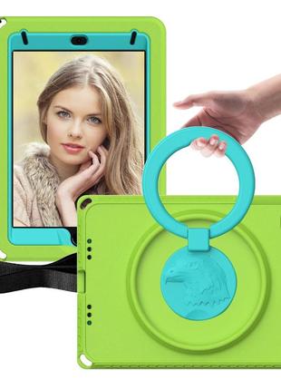 Чехол с ремнём для ношения и круглой подставкой для apple ipad 6 (2018) 9.7" экран, зелёный6 фото