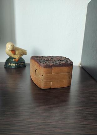 Винтажный английский ящик с секретом для украшений деревянная старая шкатулка4 фото
