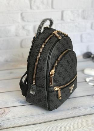 Рюкзак жіночий guess оригінал manhattan small backpack coal гесс сірий в лого4 фото