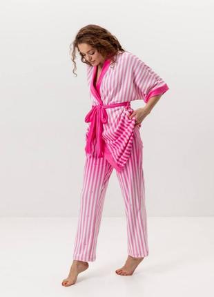Комплект жіночий з плюшевого велюру штани та халат victoria's secret pink 3432_l 16013 l 😍🩷🌷2 фото