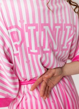 Комплект жіночий з плюшевого велюру штани та халат victoria's secret pink 3432_l 16013 l 😍🩷🌷4 фото