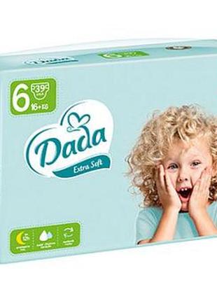 Подгузники детские dada extra soft 37шт/уп, размер №6, 16+кг