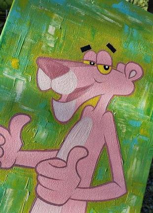 Картина "рожева пантера" олійними фарбами3 фото