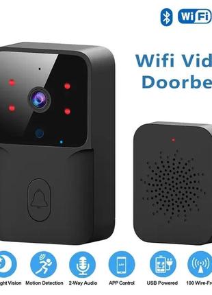 Розумний wi-fi дверний дзвінок із камерою й акумулятором tuya alexa google