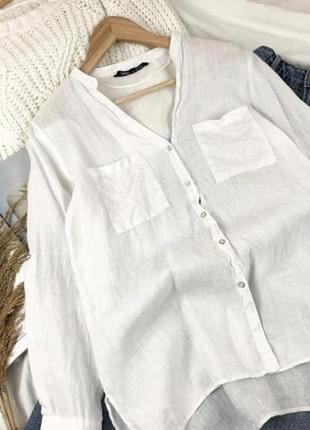 Льняная рубашка из льна новая коллекция zara сорочка льняна1 фото