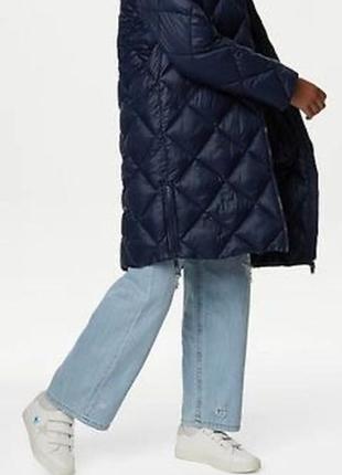 Нова темно-синя куртка-пальто, xs (або дівчат 11-12 рр.), m&s6 фото