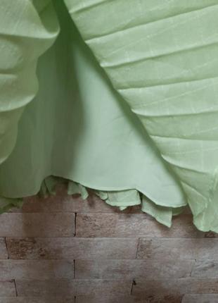 Плиссированная юбка нежно салатного цвета2 фото