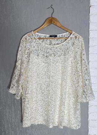 Блискуча блуза декорована паєтками блузка дуже великого розміру батал george, xxxxl 58-60р3 фото