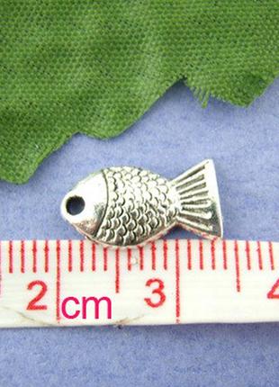 Подвеска finding кулон шарм рыбка аквариумная античное серебро 14 мм x 7 мм2 фото