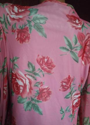 Розовая блуза сетка с цветочным принтом от in the style5 фото