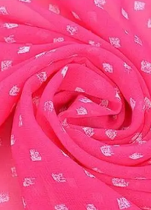 Накидка-парео на купальник шифоновая розовая с белым - 146-78-3це6 фото