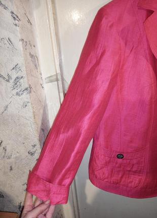 Льняной,летний,укороченный жакет-пиджак с карманами,большого размера,gerry weber6 фото