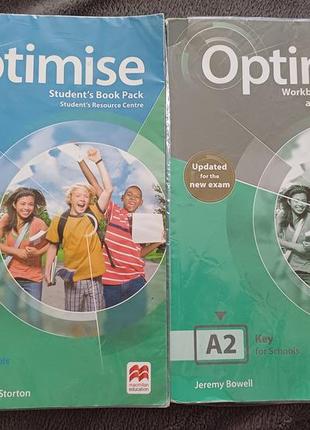 Підручник та робоча тетрадь англійський а2 optimise student book та workbook