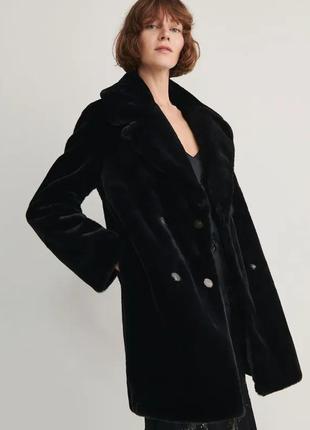 Куртка зі штучного хутра reserved чорна стильна трендова6 фото
