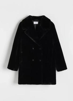 Куртка зі штучного хутра reserved чорна стильна трендова3 фото