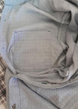 Шикарная хлопковая рубашка серого цвета в полоску g - star raw correct made in bangladesh7 фото