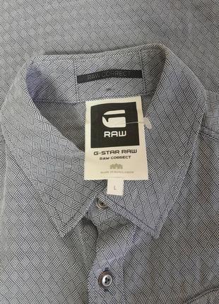 Шикарная хлопковая рубашка серого цвета в полоску g - star raw correct made in bangladesh9 фото