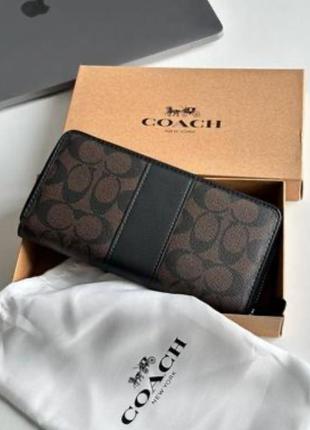 Кошелек coach wallet dark brown/black