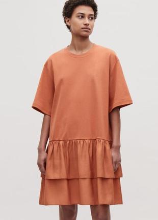 Сукня плаття з обробкою з рюшами футболка frill-detailed cotton