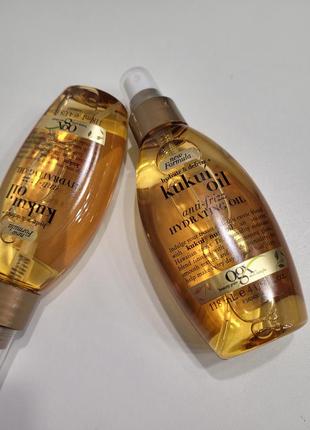 Масло-спрей ogx kukui oil anti-frizz hydrating oil для увлажнения и гладкости волос, с гавайским орехом, 118 мл