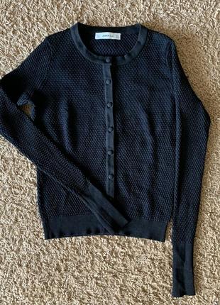 Кофта натуральная кроп топ на пуговицах zara knit размер s4 фото