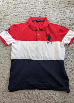 Футболка поло женская uspa, size xl/l, плечи 50 подмышки 52 длина 65