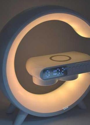Лампа g11 smart light 4в1з bluetooth колонкою будильником і бездротовою зарядкою sv227