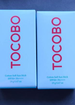 Tocobo cotton soft sun stick spf50+ pa++++ сонцезахисний крем у стіку