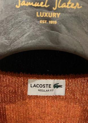 Кофта на замок lacoste вовняна коричнева светр джемпер світшот8 фото