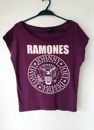 Нова оверсайз футболка burgundy ramones oversized от h&amp;m