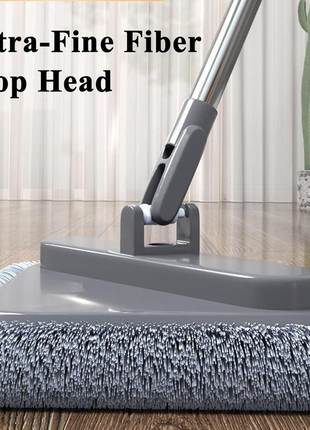 Швабра с бесконтактным отжимом и ведром 5,8 л, серая / швабра с самоотжимом для мытья...