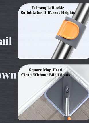 Швабра с бесконтактным отжимом и ведром 5,8 л, серая / швабра с самоотжимом для мытья...