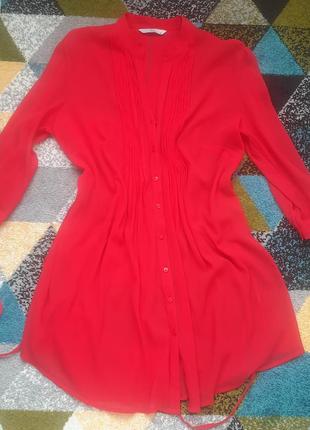 Шикарная красная блузка, туника, рубашка