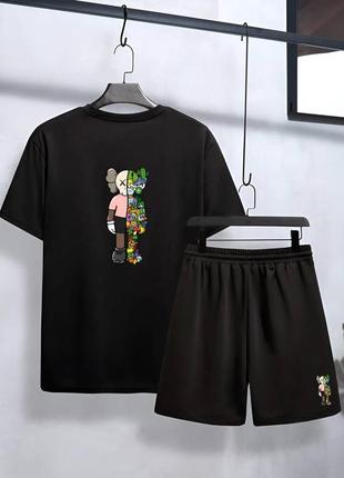 Летний комплект оверсайз футболка и шорты с крутым принтом2 фото