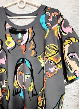 💙💛💜стильна трендова футболка великого розміру 46-766 фото