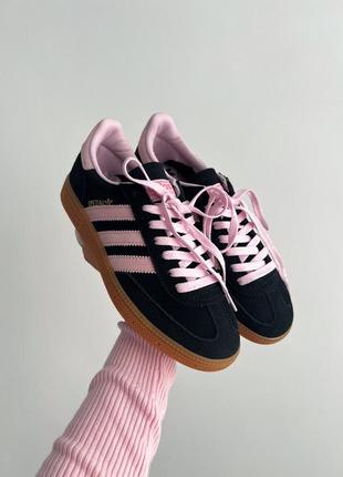 Adidas wmns handball spezial 'black clear pink gum'2 фото