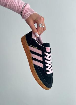 Adidas wmns handball spezial 'black clear pink gum'6 фото