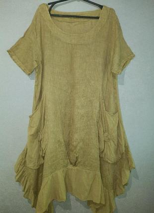 Платье из льна в стиле бохо