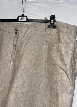Брюки лен женские большой размер, штаны женские льняные батал,3 фото