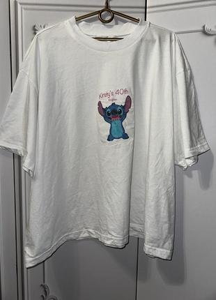 Біла базова футболка зі стічем 🥰 56 р1 фото
