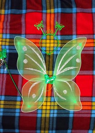 Крылья зеленые костюм феи ремень венкс бабочки бабочки