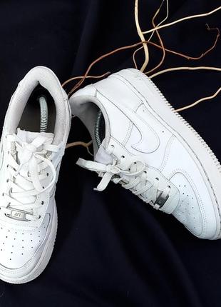 Nike air force 1, оригинал. натуральная кожа белые кроссовки