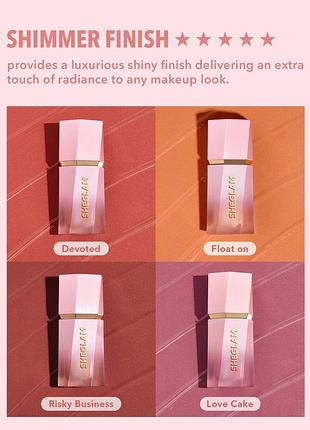 Жидкие шиммерные румяна «love cake» sheglam color bloom «dayglow liquid» blush shimmer...