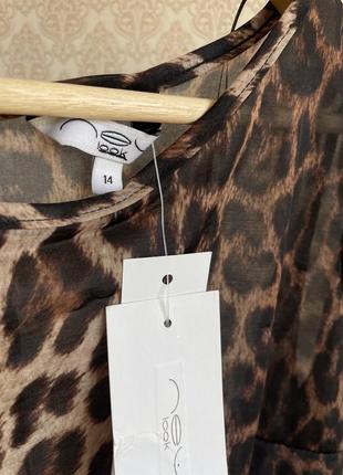 Леопардова легка блуза з відкритою спиною3 фото