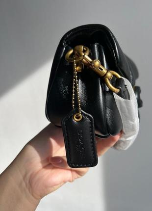 Сумка coach leather covered c closure puffy tabby shoulder bag black6 фото