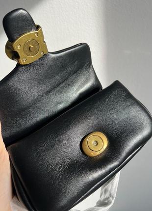 Сумка coach leather covered c closure puffy tabby shoulder bag black9 фото
